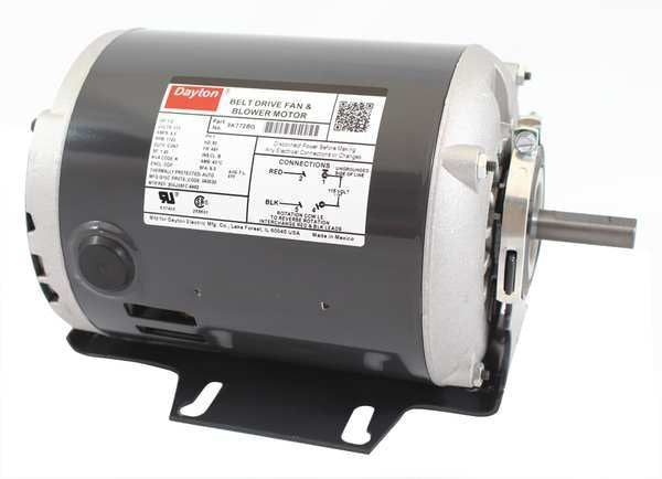 Split-Phase Belt Drive Motor, 1/2 HP, 48 Frame, 115V AC Voltage, 1,725 Nameplate RPM