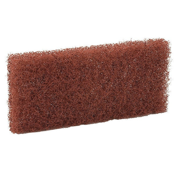 10 in L Cleaning Pad, Pad End, Brown, PK10