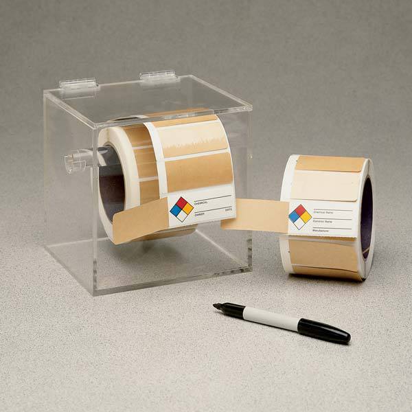 Safety Label Dispenser, Plastic, Clear, Win