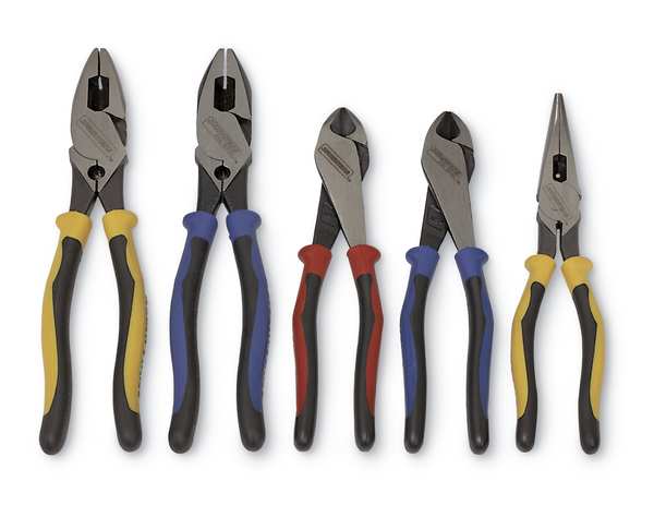 8 1/8 in High Leverage Diagonal Cutting Plier Standard Cut Oval Nose Uninsulated