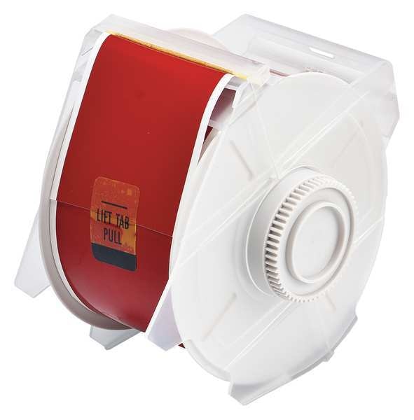 Label Tape Cartridge, Red, Labels/Roll: Continuous