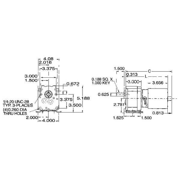 AC Gearmotor, 70 rpm, TEFC, 115V
