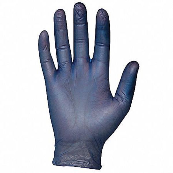 Disposable Gloves, Vinyl, Powder Free, Blue, XL, 100 PK