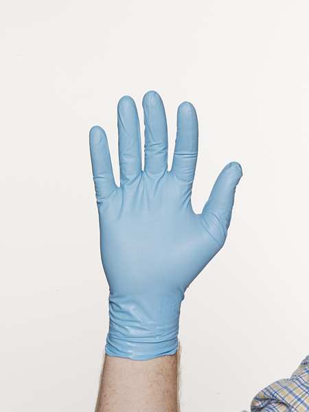 Disposable Gloves, Nitrile, Powder Free, Light Blue, M, 50 PK