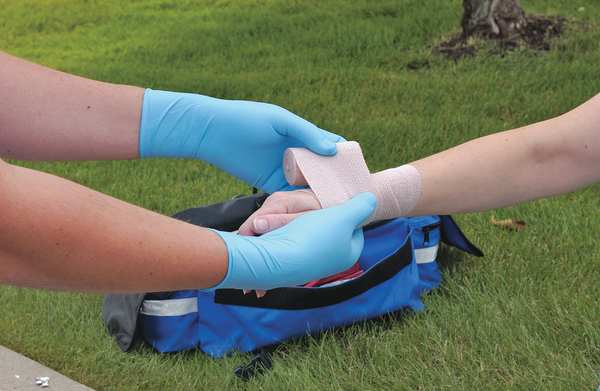 Microflex Exam Gloves, Nitrile, Powder-Free, Large (Size 9), Blue, 50 Pack