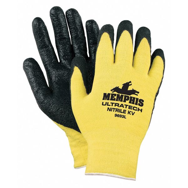Cut Resistant Coated Gloves, A3 Cut Level, Polyurethane, L, 1 PR