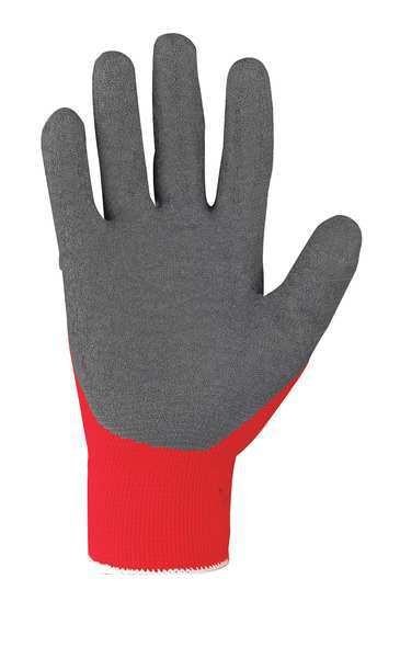 Latex Coated Gloves, Palm Coverage, Red/Gray, M, PR