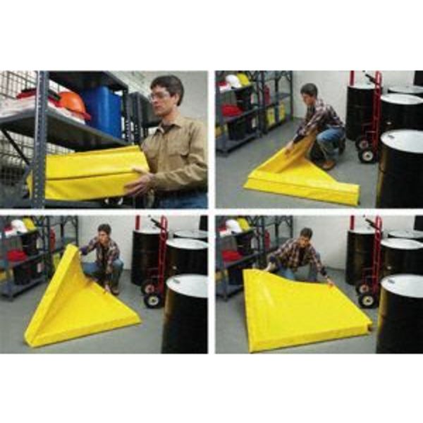 Drum Spill Containment Pallet, 14 gal Spill Capacity, 2 Drum, PVC Fabric