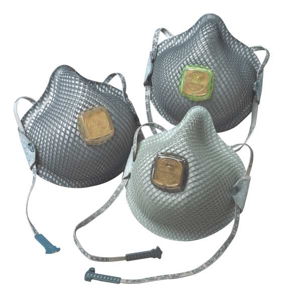 R95 Disposable Respirator w/ Valve, M/L, Gray, PK10