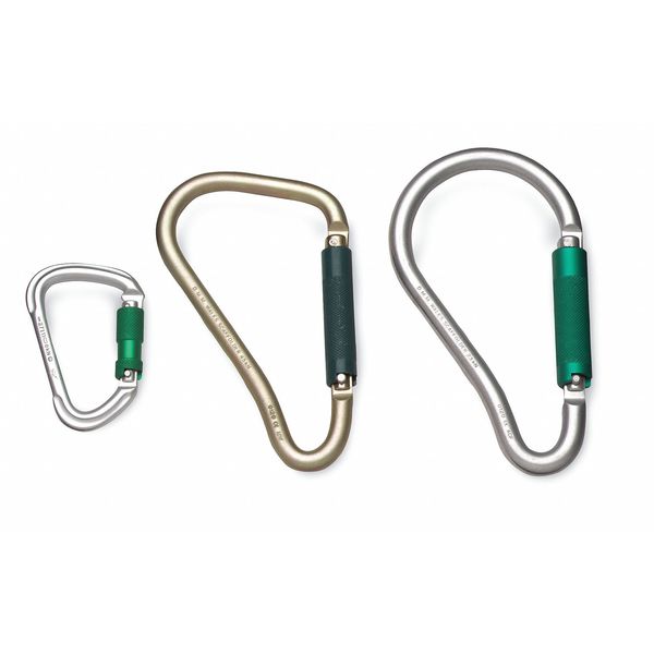Twist-Lock Carabiner, Carbon Steel, Gold, 4 5/8 in L