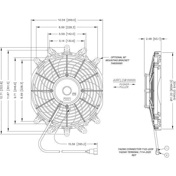 Cooling Fan, 10 Inch, 12 VDC, 950 CFM