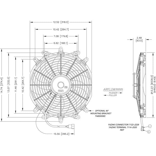 Cooling Fan, 12 Inch, 12 VDC, 1155 CFM