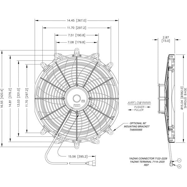 Cooling Fan, 14 Inch, 12 VDC, 1555 CFM