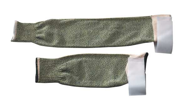 HyFlexÂ® Cut Resistant Sleeve, 18 In L, Hook/Loop