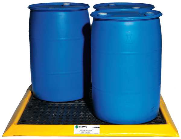 Drum Spill Containment Pallet, 24 gal Spill Capacity, 4 Drum