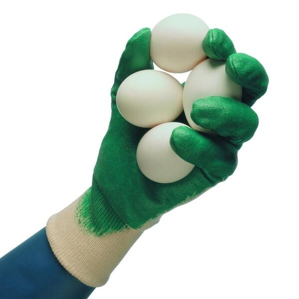 Nitrile Coated Gloves, 3/4 Dip Coverage, Green, L, PR