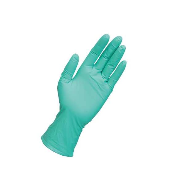 Disposable Exam Gloves, Neoprene, Powder Free, Green, M, 100 PK