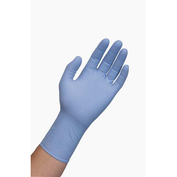 Exam Gloves with Textured Fingertips, Nitrile, Powder Free, Blue, M, 50 PK
