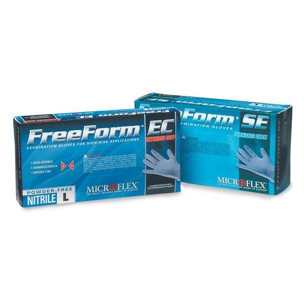 Exam Gloves with Textured Fingertips, Nitrile, Powder Free, Blue, L, 100 PK
