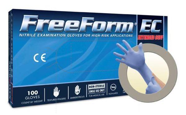 Exam Gloves with Textured Fingertips, Nitrile, Powder Free, Blue, S, 50 PK