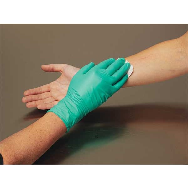 Disposable Exam Gloves, Neoprene, Powder Free, Green, M, 50 PK