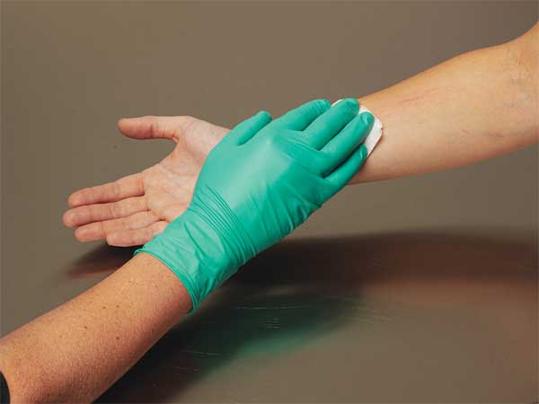 Disposable Exam Gloves, Neoprene, Powder Free, Green, S, 50 PK