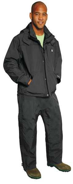 Men's Black Nylon Rain Jacket size L