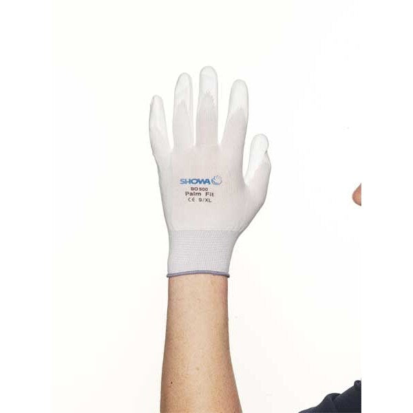 Polyurethane Coated Gloves, Palm Coverage, White, XL, PR