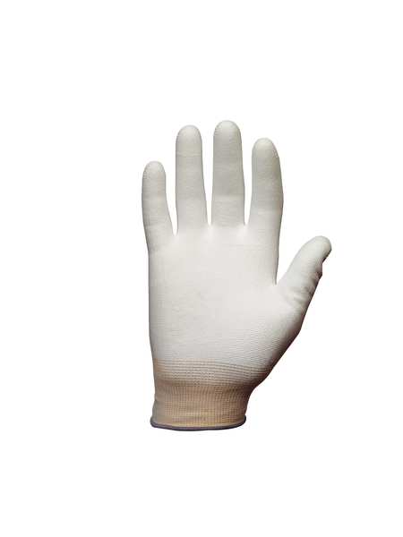 Polyurethane Coated Gloves, Palm Coverage, White, S, PR