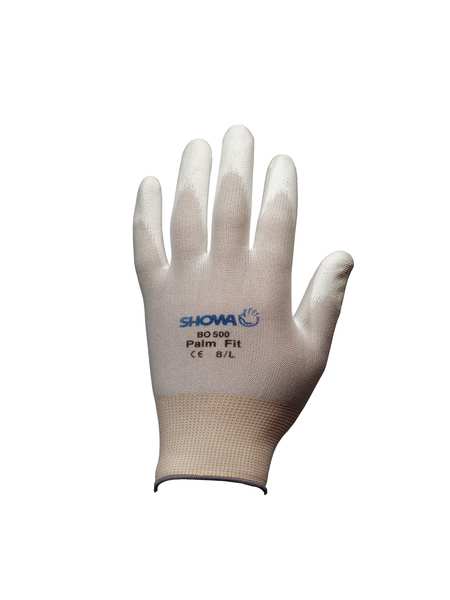 Polyurethane Coated Gloves, Palm Coverage, White, 2XL, PR