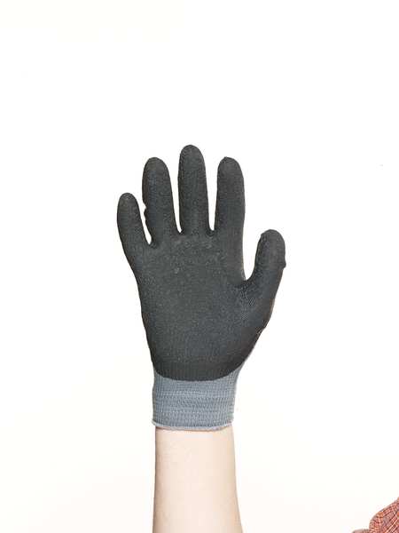 Natural Rubber Latex Coated Gloves, 3/4 Dip Coverage, Blue/Gray, L, PR