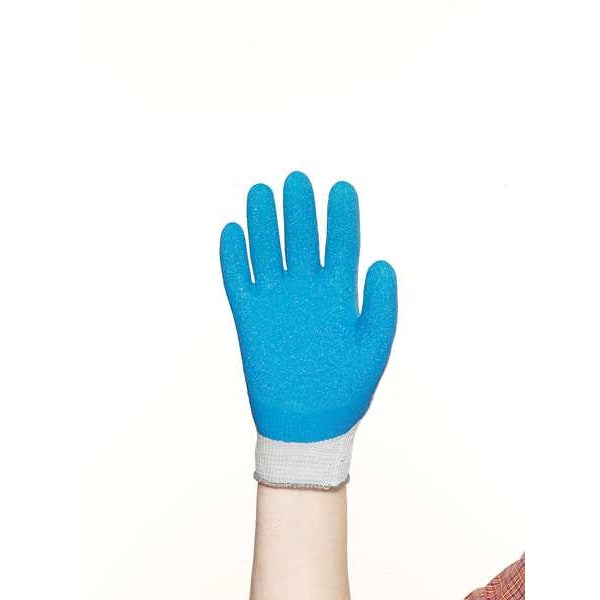 Natural Rubber Latex Coated Gloves, 3/4 Dip Coverage, Blue/Gray, M, PR