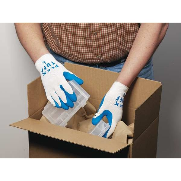 Latex Coated Gloves, Palm Coverage, Black/Gray, M, PR