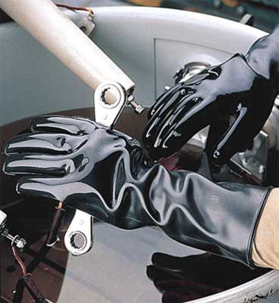 Chemical Resistant Gloves, 10, Black, PR