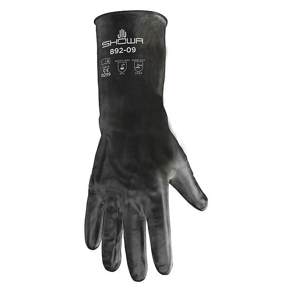 Chemical Resistant Gloves, 9, Black, PR