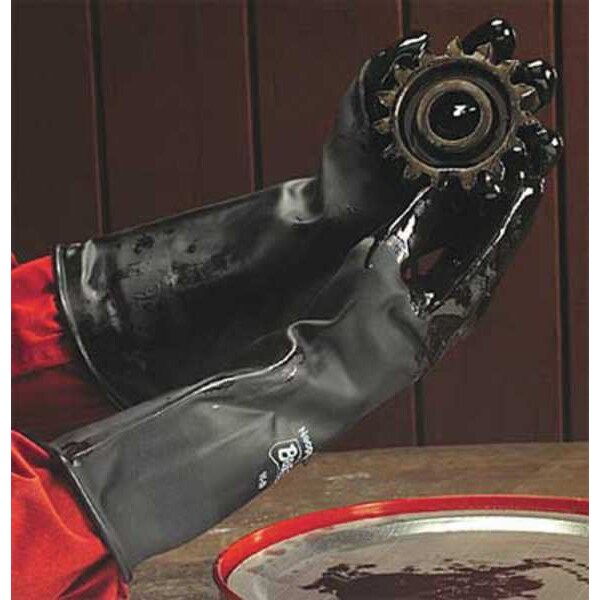 Chemical Resistant Gloves, 11, Black, PR