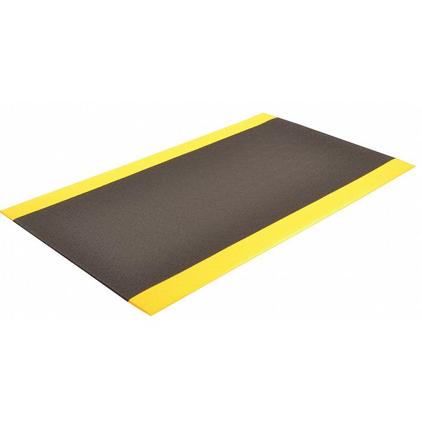 Black with Yellow Border Static Dissipative Mat 3/8 in Thick, Sponge Foam