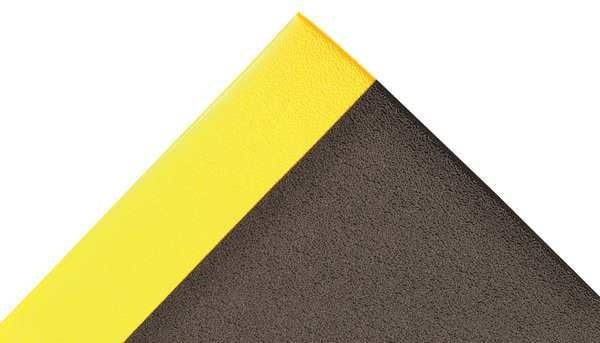 Black with Yellow Border Static Dissipative Mat 3/8 in Thick, Sponge Foam