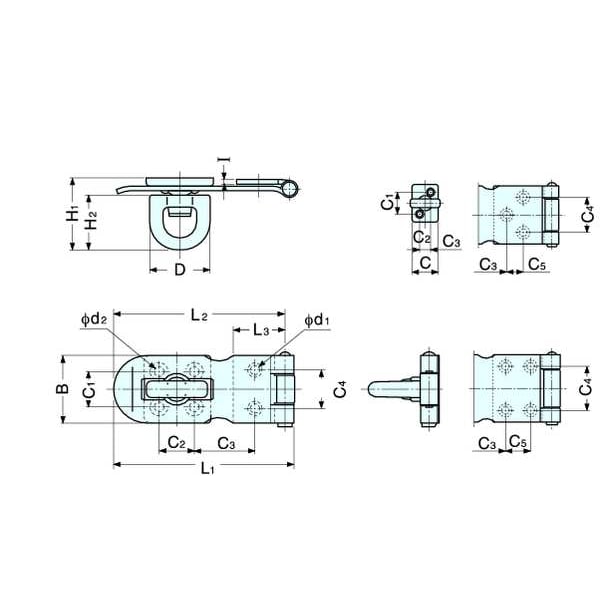 Hasp, Rotating Eye, 304 Stainless Steel