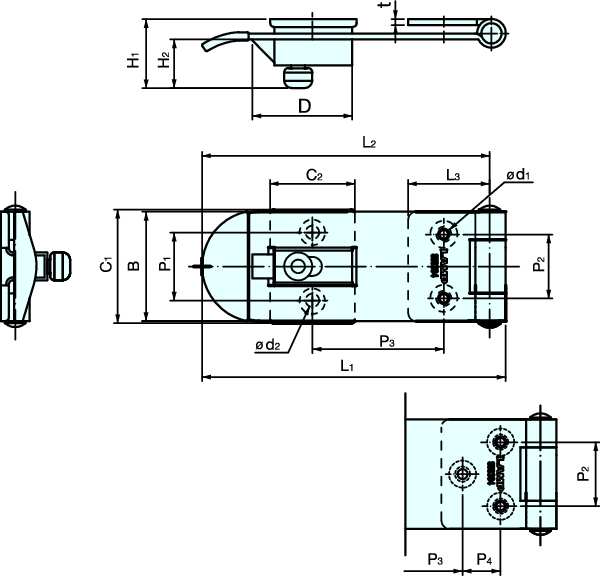 Hasp, Fixed, 304 Stainless Steel, Polished