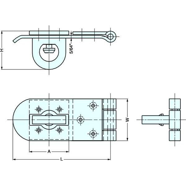 Hasp, Rotating Eye, 316 Stainless Steel