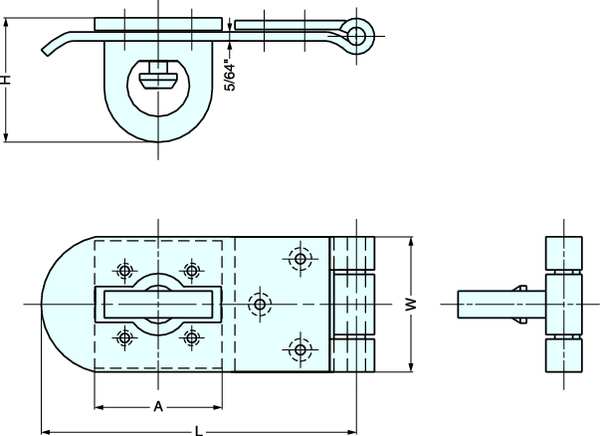 Hasp, Rotating Eye, 316 Stainless Steel