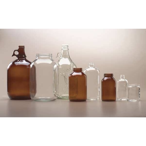 Bottle Wide Mouth Glass 8 Oz Clear, PK24