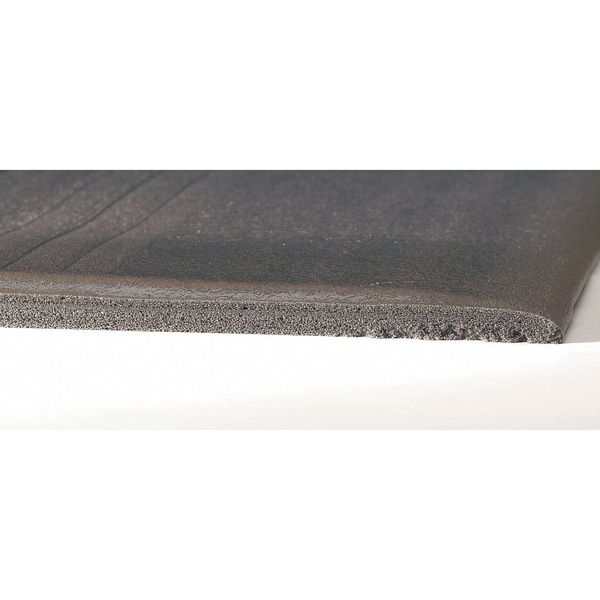 Antifatigue Runner, Black, 12 ft. L x 3 ft. W, PVC Closed Cell Foam, Corrugated Surface Pattern