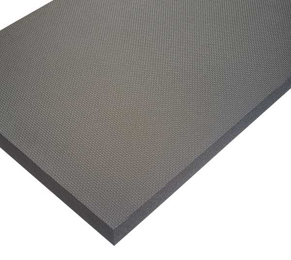 Antifatigue Mat, Black, 3 ft. L x 2 ft. W, Vinyl, Square Grid Surface Pattern, 5/8