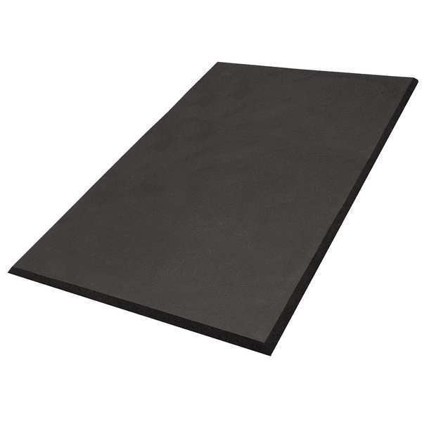 Antifatigue Mat, Black, 5 ft. L x 3 ft. W, Vinyl, Square Grid Surface Pattern, 5/8