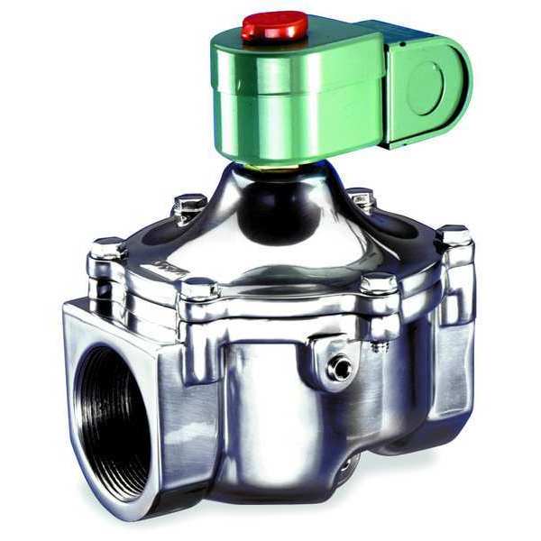 120V AC Aluminum Air and Fuel Gas Solenoid Valve, Normally Closed, 1 1/2 in Pipe Size