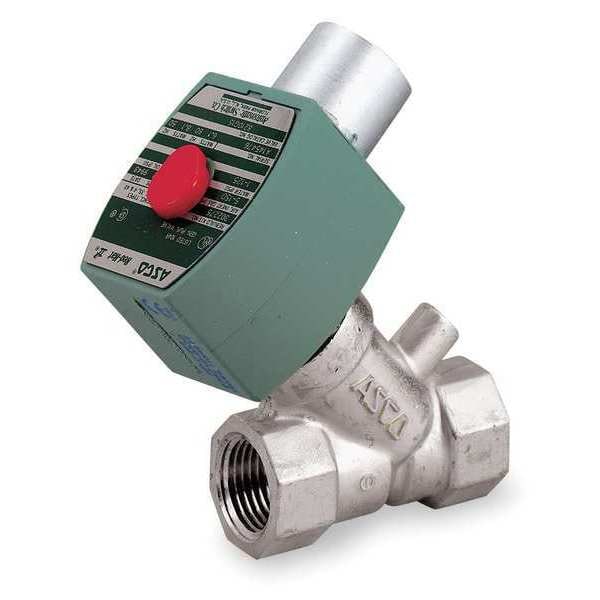 120V AC Brass Solenoid Valve, Normally Closed, 3/8 in Pipe Size