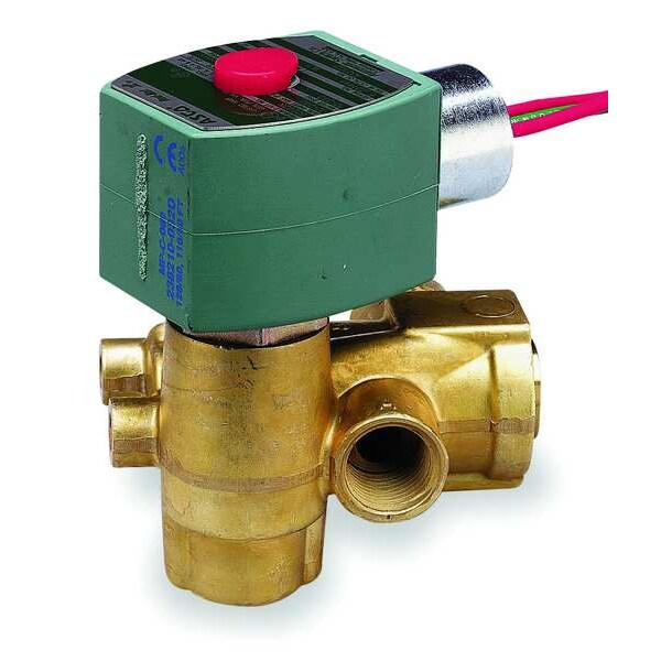 120V AC Brass Quick Exhaust Solenoid Valve, Normally Closed, 3/8 in Pipe Size