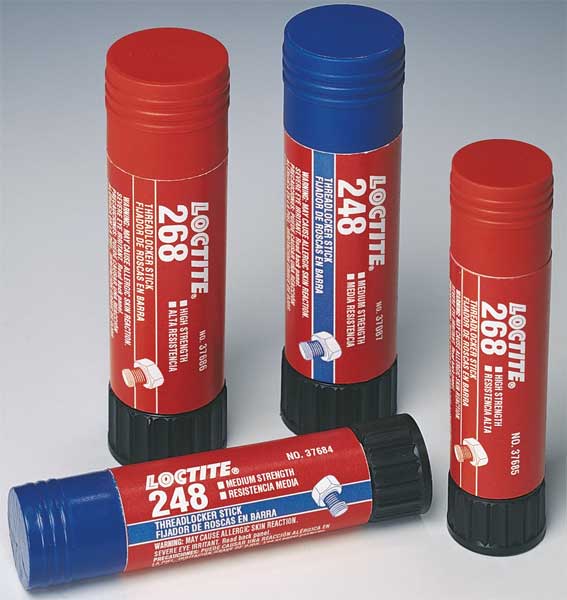 Threadlocker, LOCTITE 248, Blue, Medium Strength, Solid, 0.32 oz Stick